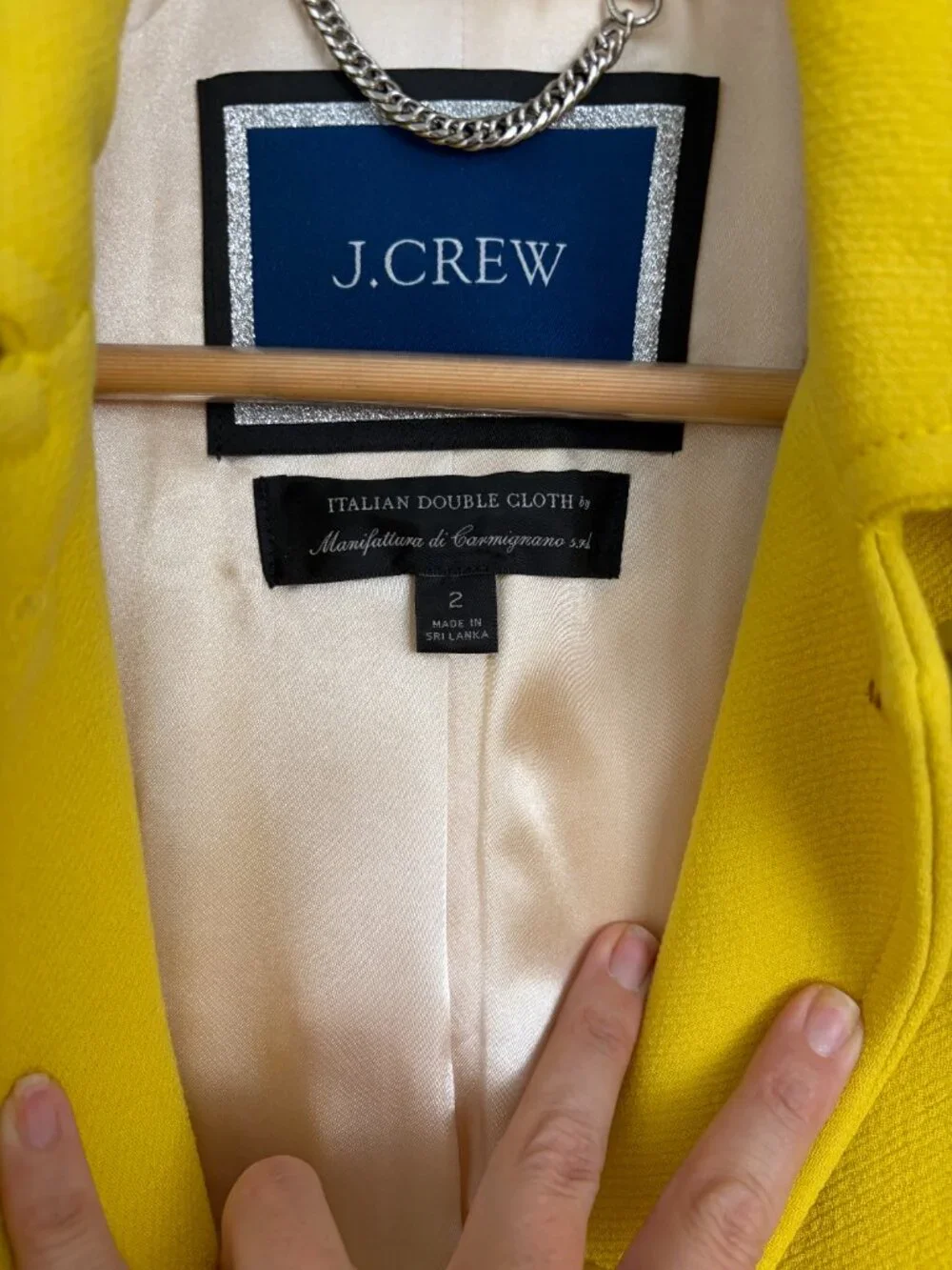 J.Crew Lady Day Coat Italian Double Cloth Wool Thinsulate Yellow 2